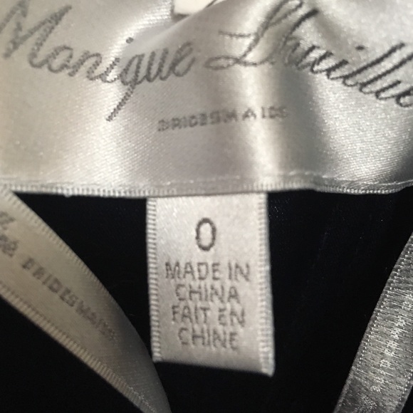 Monique Lhullier Bridesmaids navy strapless gown 0 - Picture 6 of 8